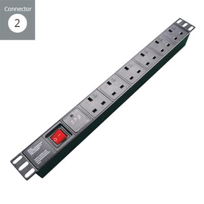 3m 6 Way Surge Protected Horizontal Rack