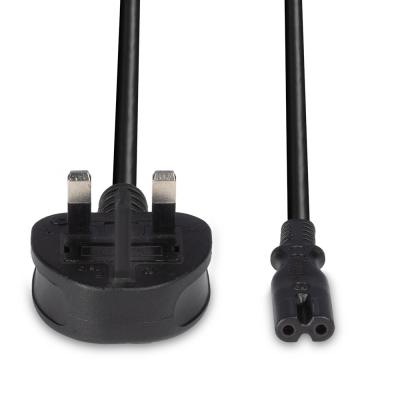 3m UK 3Pin Plug To IEC C7 Mains Power Cable, Black